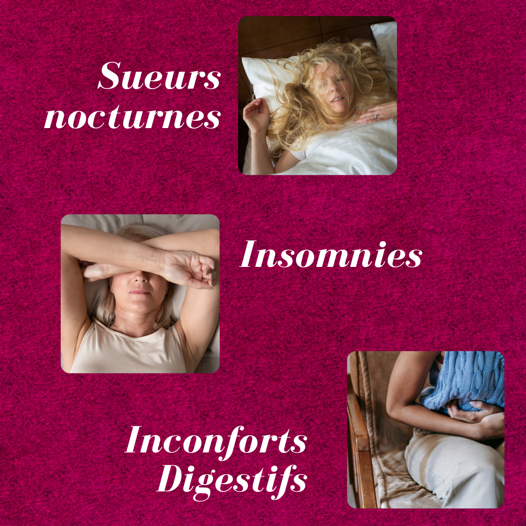 Bien Vivre la ménopause - symptômes - sueurs nocturnes - insomnies - inconforts digestifs